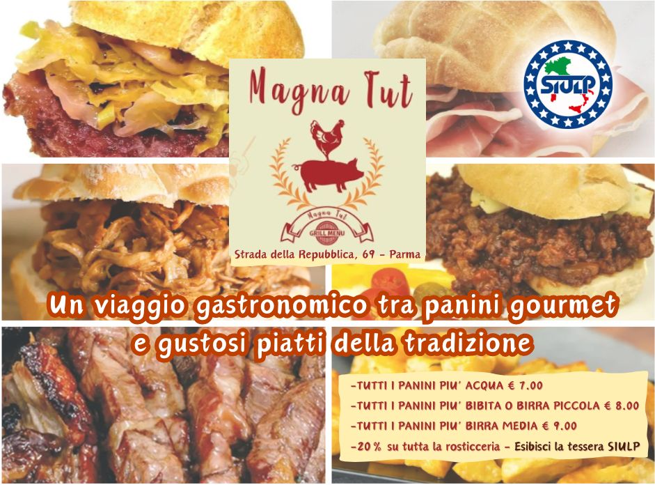 Convenzione Magna Tut e SIULP Parma. Anche panini con bevanda a prezzi riservati.