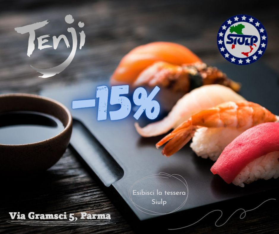 Convenzione Tenji e SIULP Parma. Sconto del 15% da Tenji.