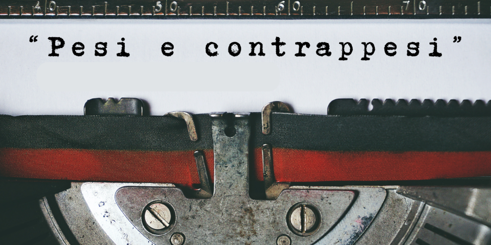 Copertina dell’editoriale «"Pesi e contrappesi"»