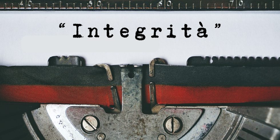 Copertina dell’editoriale «Integrità»