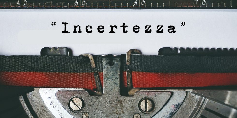 Copertina dell’editoriale «Incertezza»