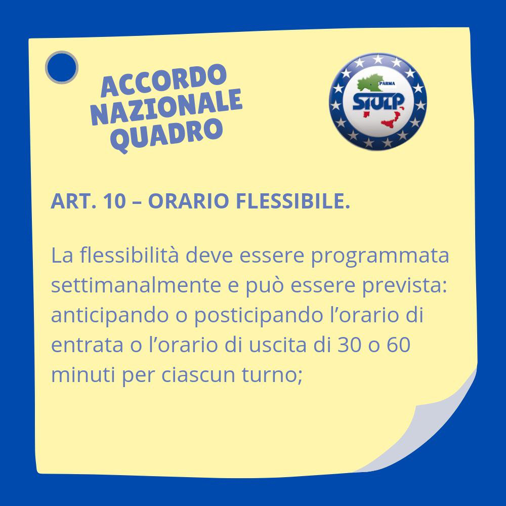 Scheda illustrata: Articolo 10: programmazione dell’orario flessibile