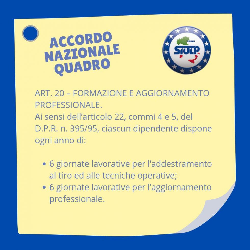 Scheda illustrata: Articolo 20: formazione e aggiornamento professionale