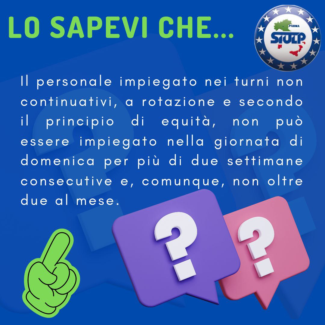 Scheda illustrata: Domeniche nei turni non continuativi