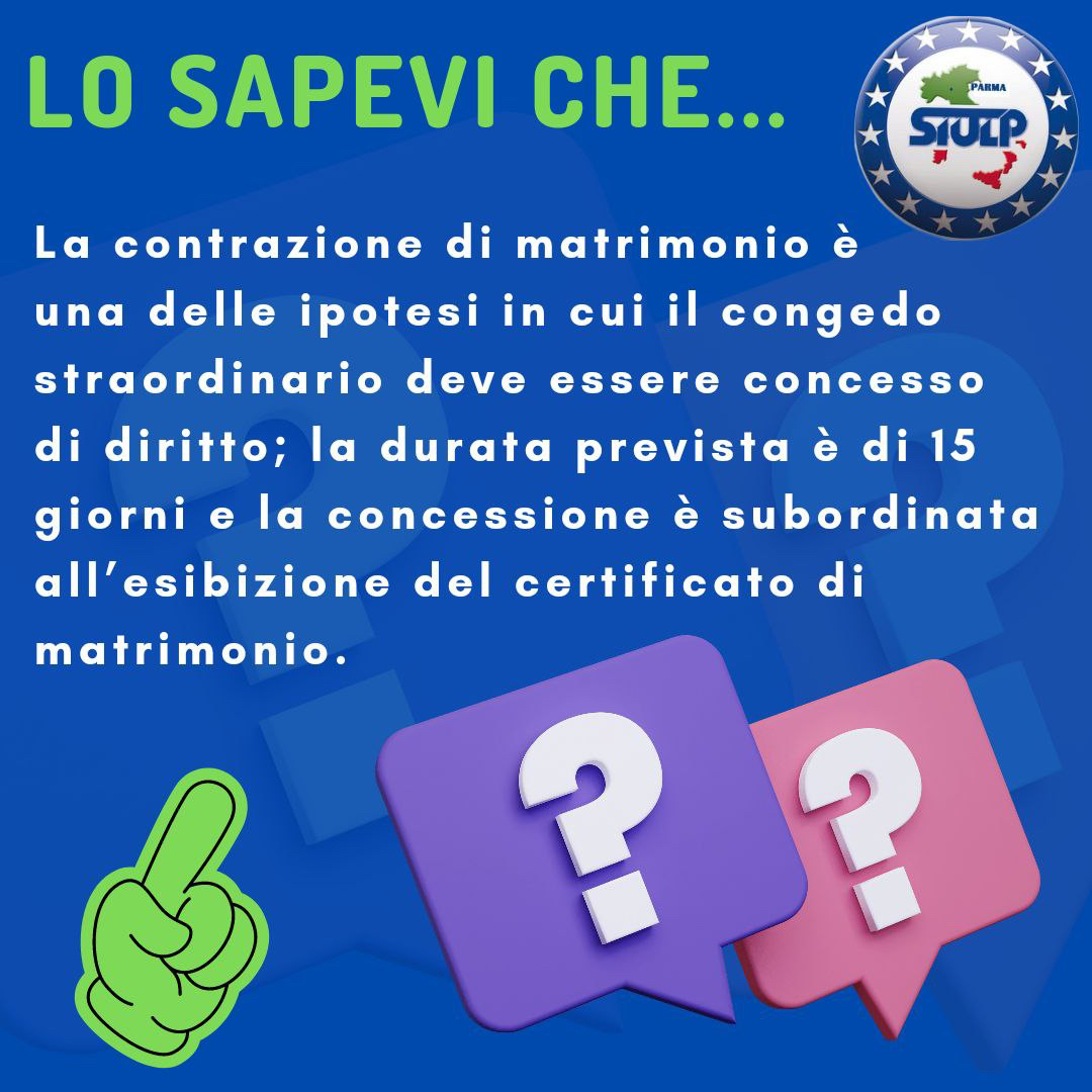 Scheda illustrata: Congedo straordinario per matrimonio